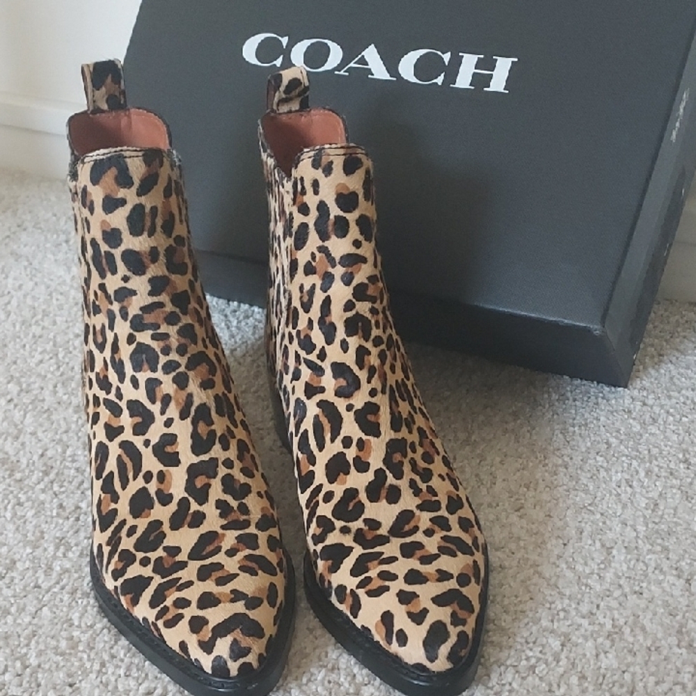 Coach Leopard Print Ankle Boots - Picture 2 of 12